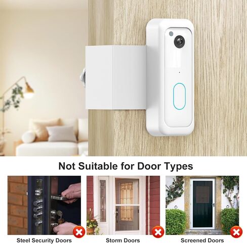 Blink Doorbell Mount, Anti-Theft Video Doorbell Door Mount Bracket,White | No Drilling, Not Block Doorbell Motion Sensor, Easy to Install, Fit for Blink Doorbell Camera (2nd Gen) in Saudi Arabia