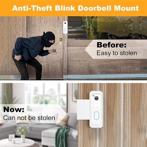 Blink Doorbell Mount, Anti-Theft Video Doorbell Door Mount Bracket,White | No Drilling, Not Block Doorbell Motion Sensor, Easy to Install, Fit for Blink Doorbell Camera (2nd Gen) in Saudi Arabia