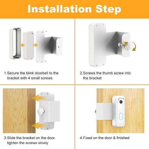 Blink Doorbell Mount, Anti-Theft Video Doorbell Door Mount Bracket,White | No Drilling, Not Block Doorbell Motion Sensor, Easy to Install, Fit for Blink Doorbell Camera (2nd Gen) in Saudi Arabia