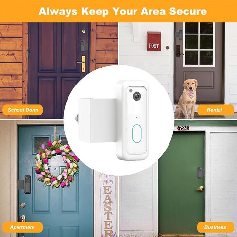 Blink Doorbell Mount, Anti-Theft Video Doorbell Door Mount Bracket,White | No Drilling, Not Block Doorbell Motion Sensor, Easy to Install, Fit for Blink Doorbell Camera (2nd Gen) in Saudi Arabia