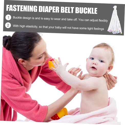 HEMOTON 50pcs Adjustable Diaper Buckles for Babies Soft and Secure Diaper Fixing Belts Elastic Fasteners for Toddler Use Easy to Use and Adjustable in Saudi Arabia