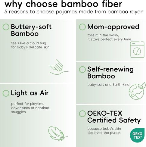 pureborn Baby Toddler Kids Viscose from Bamboo Pajamas Set Pjs 2pcs 18M-8Y in Kuwait