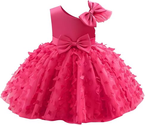 IDOPIP زهرة فتاة فراشة Bowknot توتو فستان للأطفال طفل فساتين حفلات زفاف وعيد ميلاد طفل مسابقة تول ثوب 1-6T in Saudi Arabia