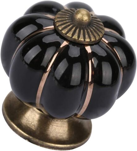 Brrnoo Ceramic Pumpkin Handle Pulls for Cabinet Drawer Room Decor,Easy Installation Cabinet Knobs Replacement Hardware in Yellow in Saudi Arabia