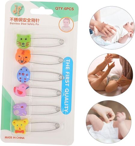 30pcs Secure Newborn Diapers Plastic Head Safety Pins Long Safety Pin Safe in Saudi Arabia