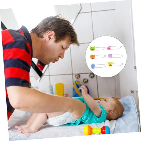 30pcs Secure Newborn Diapers Plastic Head Safety Pins Long Safety Pin Safe in Saudi Arabia