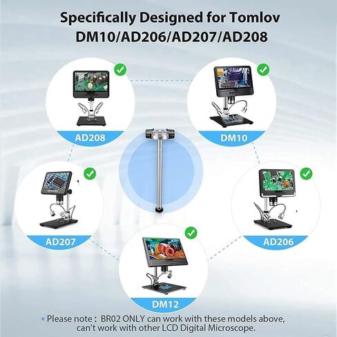 Microscope Kit Digital Microscope Aluminium Alloy Adjustable Holder Post Support BR02 Max 1.65" Diameter for DM10 AD206 Microscope Lens Adapters in Saudi Arabia