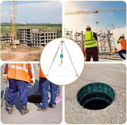 مجموعة ترايبود الإنقاذ في حالات الطوارئ للمساحة المحدودة، معدات رفع شديدة التحمل، حامل ثلاثي القوائم محمول للإنقاذ للوصول الآمن والانتعاش في البيئات الخطرة in Kuwait