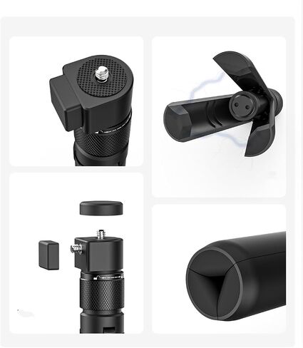 حامل ثلاثي القوائم وعصا سيلفي بمقبض دوار لكاميرا DJI OSMO 360 لـ Insta360 X4 X5 مع 1/4 براغي تتكيف مع معظم الكاميرات الرياضية للتصوير المحيطي (عصا سيلفي 1.2 متر + مقبض دوار) in Saudi Arabia