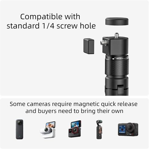 حامل ثلاثي القوائم وعصا سيلفي بمقبض دوار لكاميرا DJI OSMO 360 لـ Insta360 X4 X5 مع 1/4 براغي تتكيف مع معظم الكاميرات الرياضية للتصوير المحيطي (عصا سيلفي 1.2 متر + مقبض دوار) in Saudi Arabia
