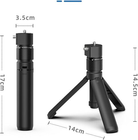 حامل ثلاثي القوائم وعصا سيلفي بمقبض دوار لكاميرا DJI OSMO 360 لـ Insta360 X4 X5 مع 1/4 براغي تتكيف مع معظم الكاميرات الرياضية للتصوير المحيطي (عصا سيلفي 1.2 متر + مقبض دوار) in Saudi Arabia