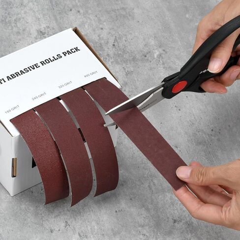 لفة قماش الصنفرة، 5 حبيبات 1 × 20 قدم لفة ورق رمل مع موزع، 150 240 320 400 600 تشكيلة ورق الصنفرة، ورق صنفرة رطب وجاف لأثاث السيارات المعدنية والخشب (5 حبيبات 20 قدم) in Kuwait