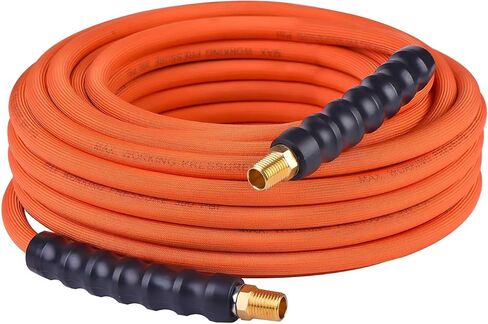 1/4 بوصة - خرطوم ضاغط الهواء المسطح 25FT 300 PSI خرطوم هوائي مرن هجين مع تركيبات MNPT دوارة 360 درجة، خفيف الوزن وخالي من التشابك لجميع الأدوات الصناعية الخاصة بالطقس in Kuwait
