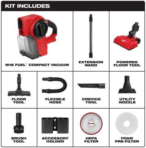 0940-20 Fits Milwaukee Tool M18 Fuel Compact Vacuum (Tool Only), Bagless, 1/4 Gal in Kuwait