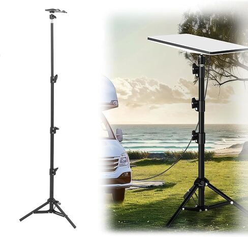 Fafeicy Rectangular Satellite Tripod Mount Adjustable for Outdoor Camping Travel with Pipe Adapter Height 20 to 51in in Saudi Arabia