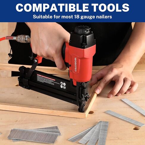 WORKPRO 1200 Count 18 Gauge Brad Nails, (2＂,1-1/2＂,1-1/4＂,3/4＂), Universal Brad Nail Gun Nails for Pneumatic & Electric Brad Nailers in Saudi Arabia