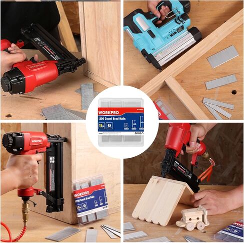 WORKPRO 1200 Count 18 Gauge Brad Nails, (2＂,1-1/2＂,1-1/4＂,3/4＂), Universal Brad Nail Gun Nails for Pneumatic & Electric Brad Nailers in Saudi Arabia