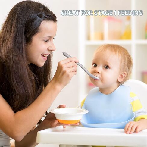 ملاعق تغذية الأطفال المصنوعة من السيليكون مكونة من 3 قطع مع حقيبة سفر صحية، ملاعق الأطفال في المرحلة الأولى، طرف ناعم سهل على اللثة، ملعقة تدريب الطفل، مستلزمات تغذية الرضع، غسالة أطباق ومقاومة للغليان in Saudi Arabia