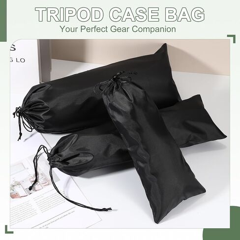 Tripod Case Bag, Nylon Tripod Storage Bag, Long Foldable Monopod Compact Carrying Organizer Pouch- Fitting for (Monopod/Light Stand/Umbrella/Travel) 24 x 8 In & 2 Pack & Black in Saudi Arabia