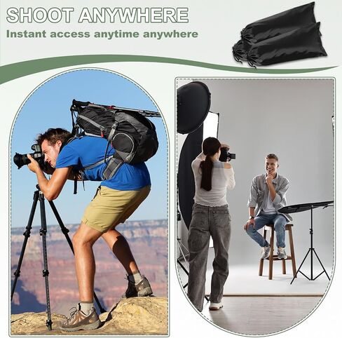 Tripod Case Bag, Nylon Tripod Storage Bag, Long Foldable Monopod Compact Carrying Organizer Pouch- Fitting for (Monopod/Light Stand/Umbrella/Travel) 24 x 8 In & 2 Pack & Black in Saudi Arabia