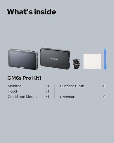 Godox GM6S Pro شاشة لمس ميدانية للكاميرا 2000nits 5.5 بوصة شاشة تحكم في الكاميرا مع غطاء مظلة 4K@60 هرتز HDMI، لون زائف، جلد البصل، شكل موجي، LUT ثلاثي الأبعاد، تركيز الذروة in Saudi Arabia