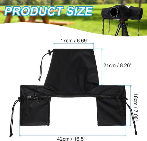 PATIKIL Camera Rain Cover, Waterproof Protective Cover Camera Sleeve Protector Photography Rain Gear Up to 8.5 Inch Lens for Nikon, Black in Saudi Arabia