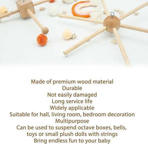 Wooden Mobile Frame Kit, Sturdy Mobile Hanging Frame Holder, Spherical Six Legs Wooden Mobile Hanger Mobile Arm for DIY Crafts Wind Bells Bed Bell Toys Home Decoration in Saudi Arabia