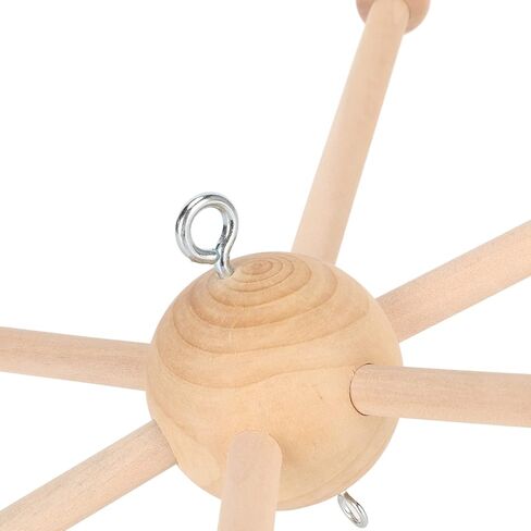 Wooden Mobile Frame Kit, Sturdy Mobile Hanging Frame Holder, Spherical Six Legs Wooden Mobile Hanger Mobile Arm for DIY Crafts Wind Bells Bed Bell Toys Home Decoration in Saudi Arabia