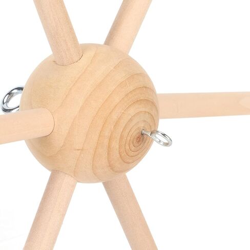 Wooden Mobile Frame Kit, Sturdy Mobile Hanging Frame Holder, Spherical Six Legs Wooden Mobile Hanger Mobile Arm for DIY Crafts Wind Bells Bed Bell Toys Home Decoration in Saudi Arabia