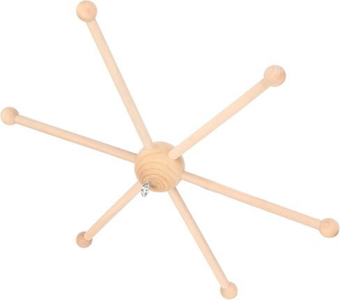 Wooden Mobile Frame Kit, Sturdy Mobile Hanging Frame Holder, Spherical Six Legs Wooden Mobile Hanger Mobile Arm for DIY Crafts Wind Bells Bed Bell Toys Home Decoration in Saudi Arabia