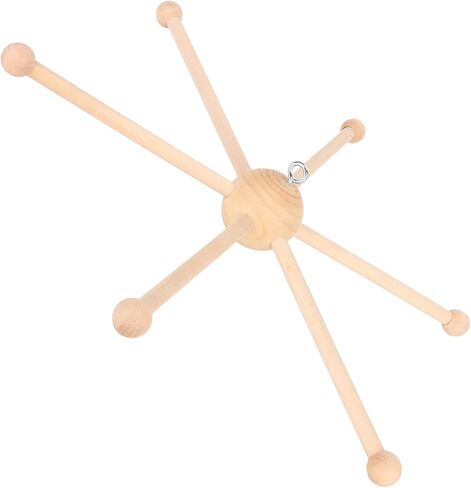 Wooden Mobile Frame Kit, Sturdy Mobile Hanging Frame Holder, Spherical Six Legs Wooden Mobile Hanger Mobile Arm for DIY Crafts Wind Bells Bed Bell Toys Home Decoration in Saudi Arabia