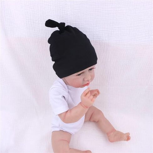 Silky Satin Lined Newborn Hat Hair Care Knot Beanie Hats for Infant Baby Boys Girls Caps 0-6 Months in Kuwait