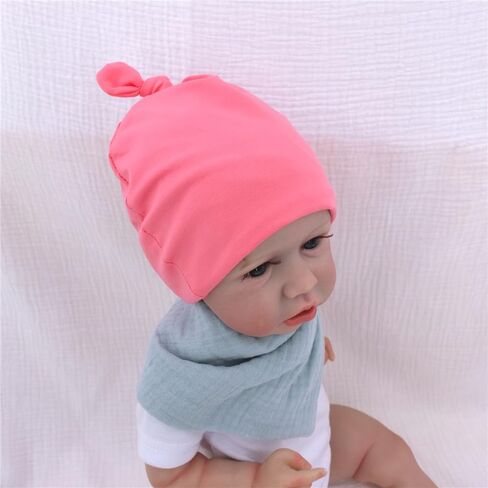 Silky Satin Lined Newborn Hat Hair Care Knot Beanie Hats for Infant Baby Boys Girls Caps 0-6 Months in Kuwait