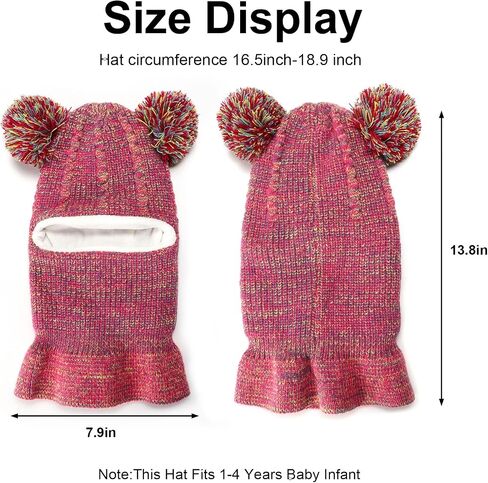 Baby Girls Boys Winter Hat Scarf Sets Knit Cat Ears Beanie Caps Balaclava with Neck Warmer for Unisex Infant Age 1-4 in Saudi Arabia