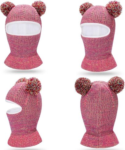 Baby Girls Boys Winter Hat Scarf Sets Knit Cat Ears Beanie Caps Balaclava with Neck Warmer for Unisex Infant Age 1-4 in Saudi Arabia
