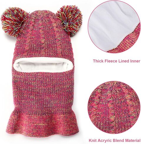 Baby Girls Boys Winter Hat Scarf Sets Knit Cat Ears Beanie Caps Balaclava with Neck Warmer for Unisex Infant Age 1-4 in Saudi Arabia