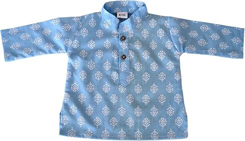 Block Print Kurta Pajama Baby Organic Cotton Summer Outfit, Handmade Infant Clothing, Newborn Gift & Festive Wear in Saudi Arabia