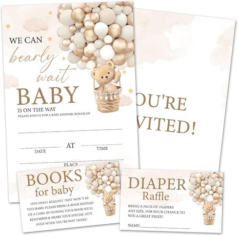 مجموعة من 25 دعوات لحفلات استقبال المولود الجديد للفتيات والفتيان، موضوع كتاب يكشف عن الجنس مع مظاريف، بما في ذلك بطاقات طلب الكتب وتذاكر يانصيب الحفاضات - 15 قطعة in Kuwait