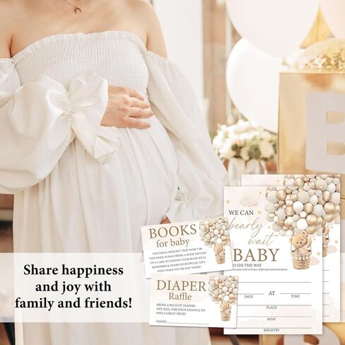 مجموعة من 25 دعوات لحفلات استقبال المولود الجديد للفتيات والفتيان، موضوع كتاب يكشف عن الجنس مع مظاريف، بما في ذلك بطاقات طلب الكتب وتذاكر يانصيب الحفاضات - 15 قطعة in Kuwait