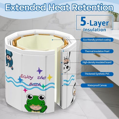 حوض استحمام محمول بتصميم جديد للأطفال الصغار من WAVYEASE - حوض استحمام عميق قابل للطي للأطفال، إعداد في ثانية واحدة، سهل التخزين، خفيف الوزن، أساسيات السفر لمدة 12-60 شهرًا in Kuwait