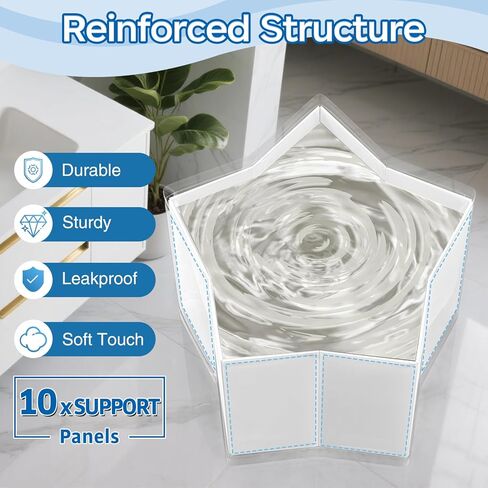 حوض استحمام محمول بتصميم جديد للأطفال الصغار من WAVYEASE - حوض استحمام عميق قابل للطي للأطفال، إعداد في ثانية واحدة، سهل التخزين، خفيف الوزن، أساسيات السفر لمدة 12-60 شهرًا in Kuwait