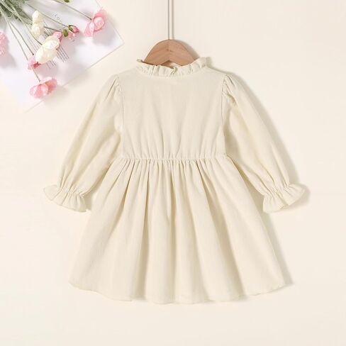 Happy Town Toddler Fall Dress Baby Girls Long Sleeve Bowknot Dresses Kids Winter Casual Outfits with Hat and Bag in Saudi Arabia