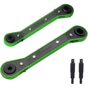 HVAC Service Wrench Tools Set, Refrigeration Ratcheting Wrench, 3/8"1/4"5/16'' 3/16'' 9/16"1/2", with 2 Hexagon Bit Adapter Kit for Air Refrigeration and Equipment Repair Tools in Saudi Arabia