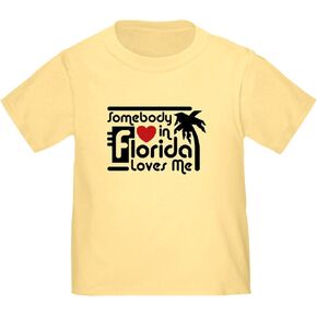 تي شيرت CafePress Somebody in Florida Loves Me للأطفال الصغار، تي شيرت لطيف برسومات للأطفال الصغار، 100% قطن in Kuwait