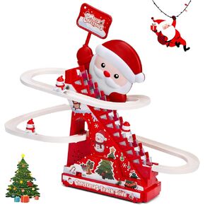 Climbing Stair Slide Toy for Toddler, Racing Tack Playset with Music and Light, Christams Toy, Santa Claus Themed, Gift for Boys Girls in Saudi Arabia