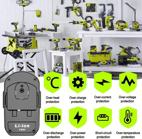 قطعتان من بطارية بديلة 18 فولت 3.0 أمبير في الساعة لبطارية Ryobi 18 فولت P103 P104 - وقت تشغيل ممتد وتوافق واسع in Kuwait