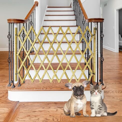 Expandable Wooden Dog Gate Indoor, Retractable Pet Fence Accordion Style, Freestanding Safety Barrier for Doorways, Patio, Garden – Fits Small to Large Dogs (Large) in Saudi Arabia