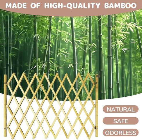 Expandable Wooden Dog Gate Indoor, Retractable Pet Fence Accordion Style, Freestanding Safety Barrier for Doorways, Patio, Garden – Fits Small to Large Dogs (Large) in Saudi Arabia