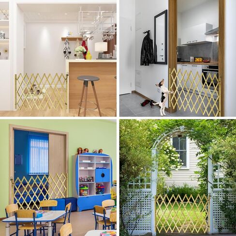 Expandable Wooden Dog Gate Indoor, Retractable Pet Fence Accordion Style, Freestanding Safety Barrier for Doorways, Patio, Garden – Fits Small to Large Dogs (Large) in Saudi Arabia