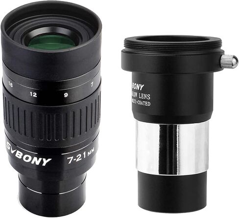 SVBONY 2X Barlow Lens Bundle with SV135 Telescope Eyepiece Zoom 7 to 21mm 1.25 Inch Zoom Eyepiece, Telescope Accessory for Astronomic Telescopes in Saudi Arabia